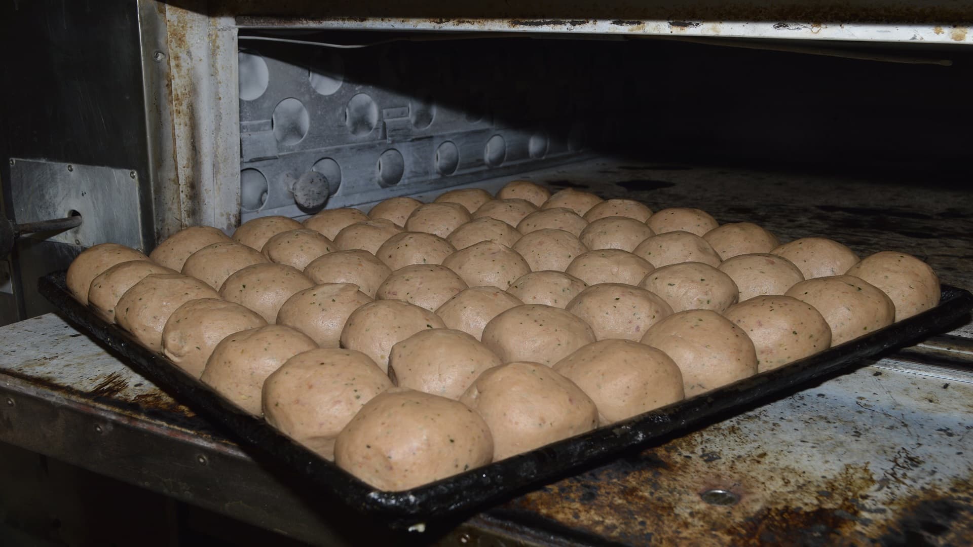 Fresh dough being made at the pizzeria