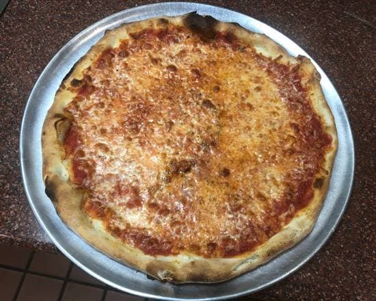 Fresh cheese pizza at Rose's Pizza